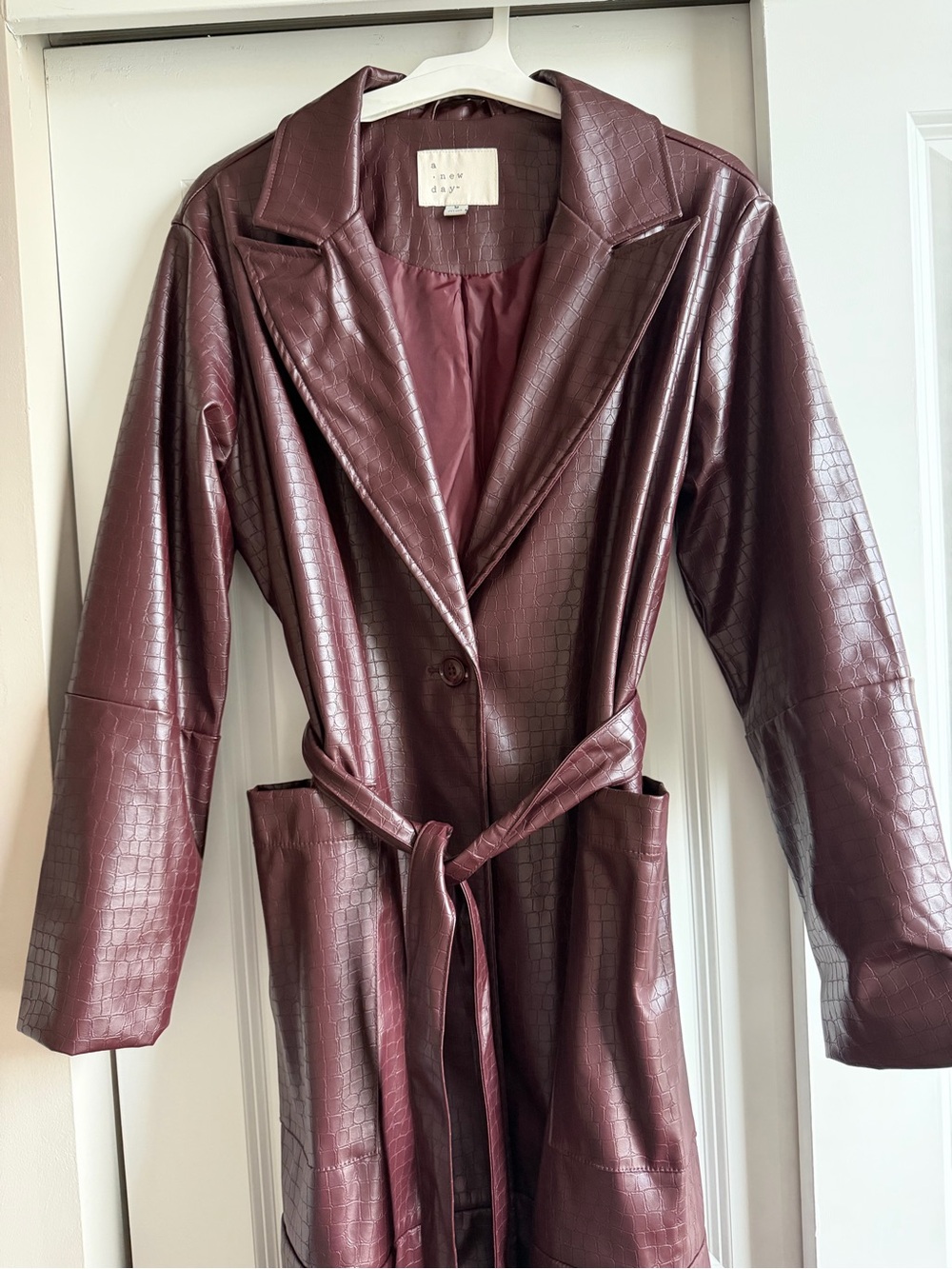 A New Day Faux Croc Trench Coat